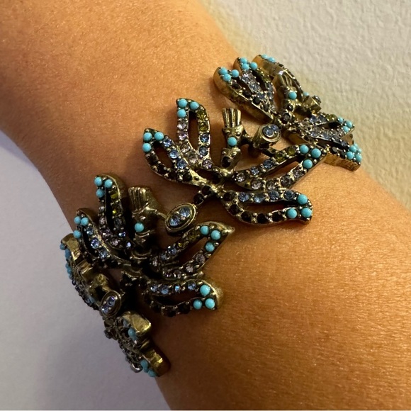 Art Nouveau Jewelled Dragonfly Bracelet (Art Deco, Fairycore, Exquisite) - Picture 7 of 11